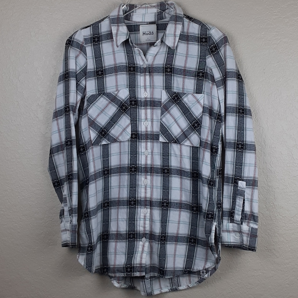 Mudd Longsleeve Plaid Flannel Button Up
